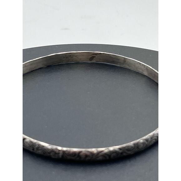 WOMENS ESTATE DECO BEAU STERLING SILVER BANGLE‎ BRACELET 7.5" 9.6 GRAMS ORNATE - Picture 3 of 8